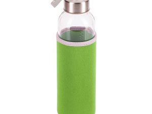 Zielona butelka ze szkła hartowanego widok z góry